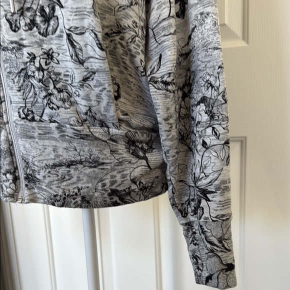Athleta Gray Black Floral Zip-Up Hoodie Athleisure Jacket. - Picture 7 of 8